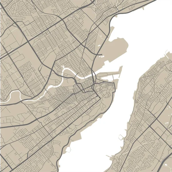 Векторная Карта Квебека Иллюстрация Карте Улиц Карты Квебека — стоковый вектор