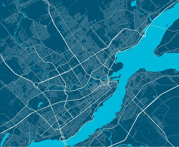 Mapa Detalhado Área Administrativa Cidade Quebec Ilustração Vetorial Livre Royalties — Vetor de Stock