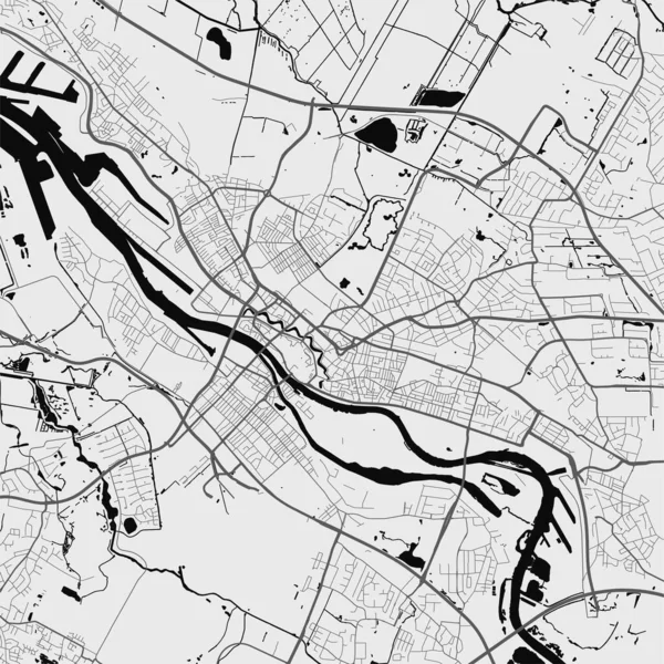 ブレーメンの都市地図 ベクトルイラスト ブレーメン地図アートポスター 市街地ビューの道路と街の地図画像 — ストックベクタ