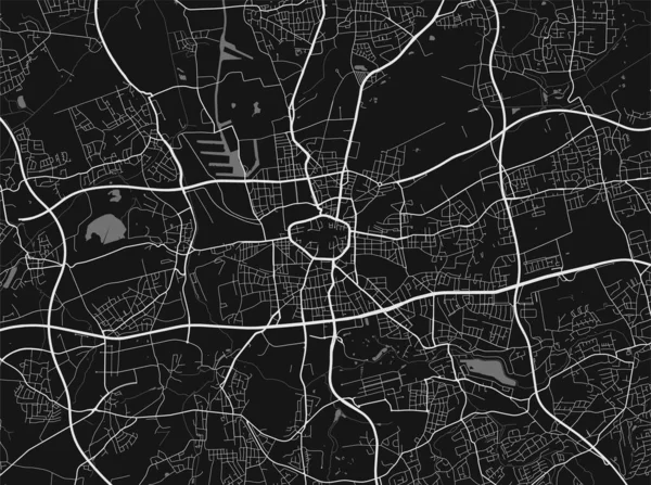 Mapa Urbano Dortmund Ilustración Vectorial Dortmund Mapa Art Poster — Vector de stock