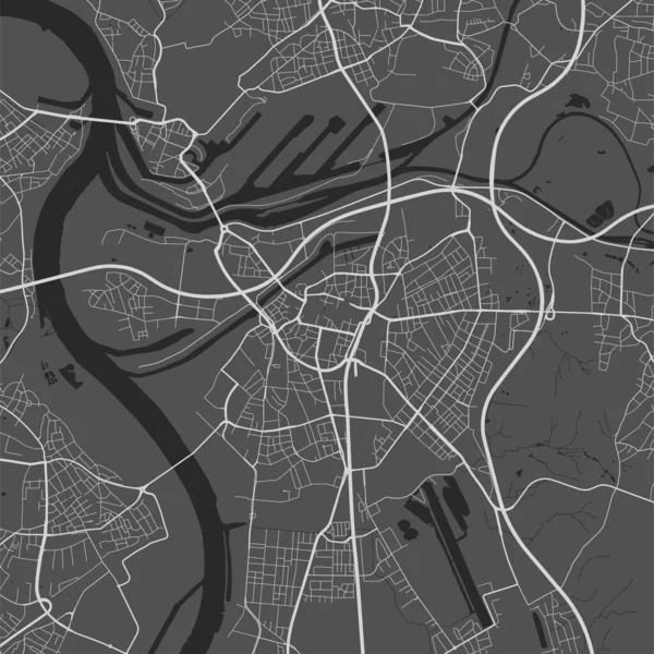 Mapa Cidade Urbana Duisburg Ilustração Vetorial Pôster Arte Mapa Duisburg — Vetor de Stock
