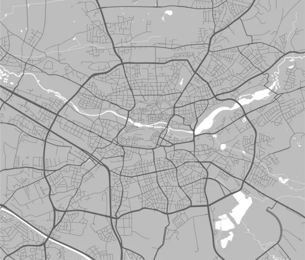 Карта Города Нюрнберг Векторная Иллюстрация Нюрнбергский Плакат Картинка Улицы Дорогами — стоковый вектор