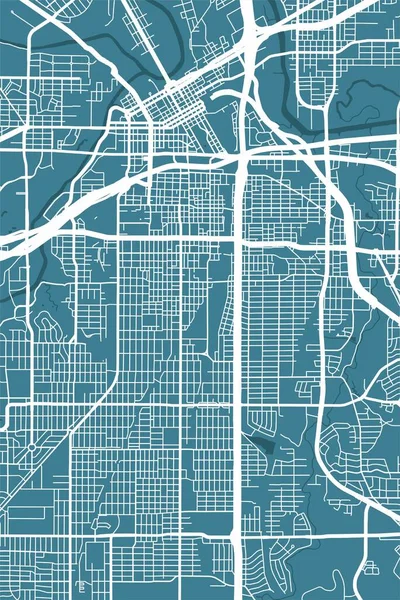 Fort Worth Város Közigazgatási Területének Részletes Térképe Jogdíjmentes Vektor Illusztráció — Stock Vector