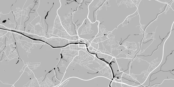 Mapa Cidade Urbana Saarbrucken Ilustração Vetorial Saarbrucken Mapa Pôster Arte — Vetor de Stock