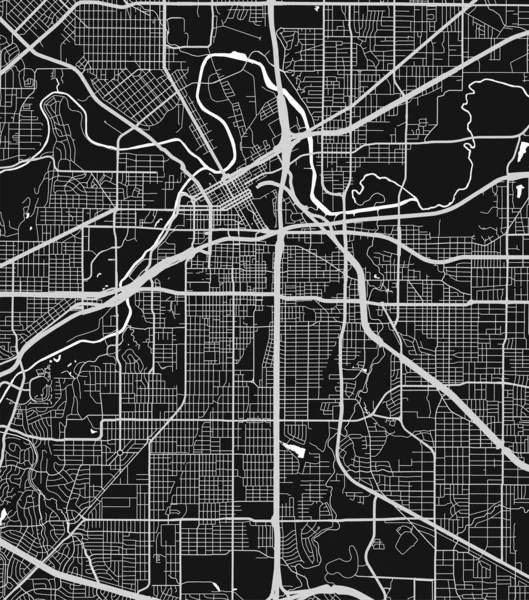 フォート ワースの都市地図 ベクターイラスト フォートワース地図アートポスター 市街地ビューの道路と街の地図画像 — ストックベクタ
