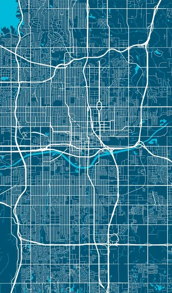 Векторная Карта Оклахомы Иллюстрация Карте Улиц Карты Оклахомы — стоковый вектор