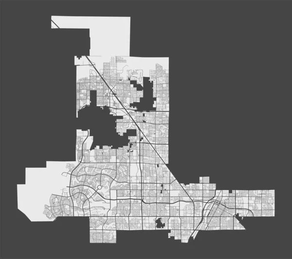 Mapa Las Vegas Mapa Detalhado Área Administrativa Cidade Las Vegas — Vetor de Stock