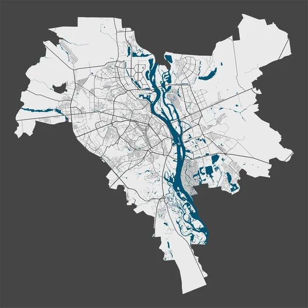 Mapa Kiev Kiev Mapa Detalhado Área Administrativa Cidade Kiev Panorama —  Vetores de Stock