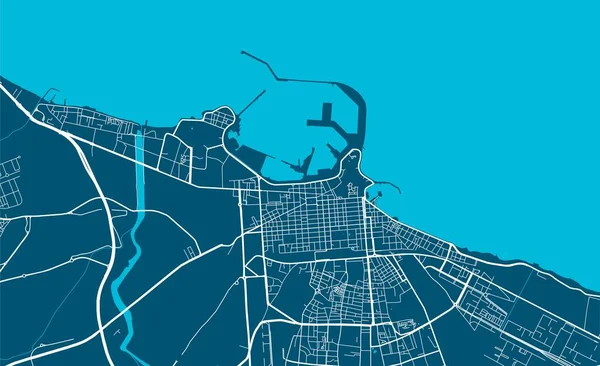 Bari Şehri Yönetim Bölgesinin Detaylı Haritası Kraliyetten Bağımsız Vektör Çizimi — Stok Vektör