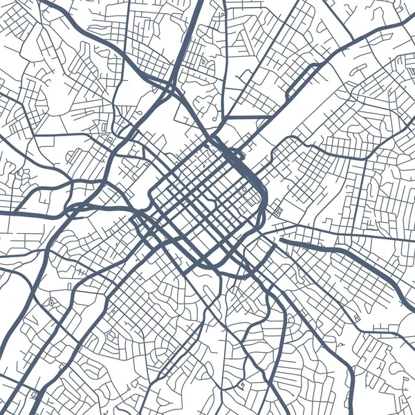 Mapa Detallado Charlotte Área Administrativa Ciudad Ilustración Vectorial Libre Regalías — Vector de stock