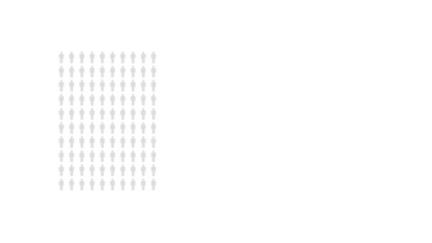 Por Cento Pessoas Infográfico Vinte Cinco Diagrama Estatísticas Gráfico Percentual — Vídeo de Stock