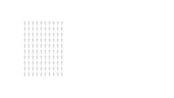 Por Ciento Personas Infografía Treinta Diagrama Gráfico Porcentual Estadísticas Royalty — Vídeo de stock