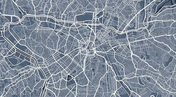 Sao Paulo 'nun idari alanının detaylı haritası. Kraliyetten bağımsız vektör çizimi. Şehir manzarası manzarası. Sao Paulo bölgesinin dekoratif grafik turist haritası.