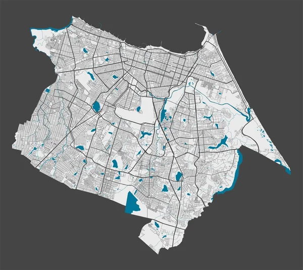Χάρτης Φορταλέζα Λεπτομερής Χάρτης Της Διοικητικής Περιοχής Της Πόλης Fortaleza — Διανυσματικό Αρχείο