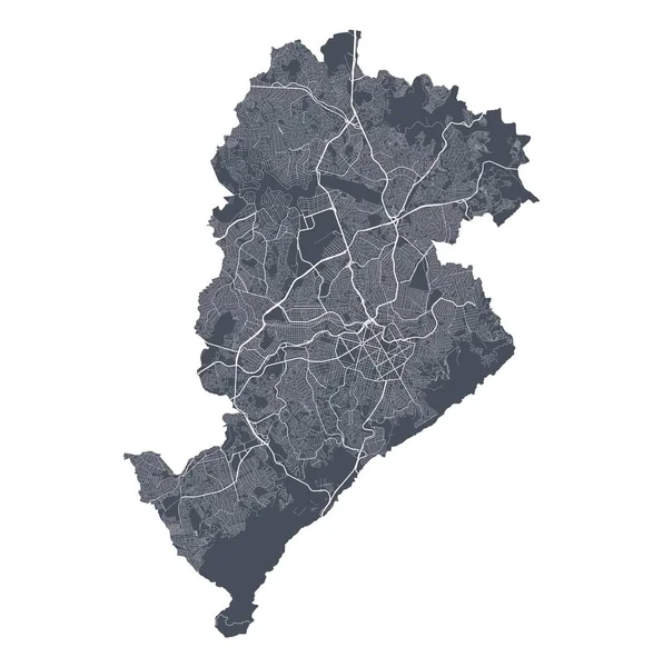 Carte Belo Horizonte Carte Vectorielle Détaillée Zone Administrative Belo Horizonte — Image vectorielle