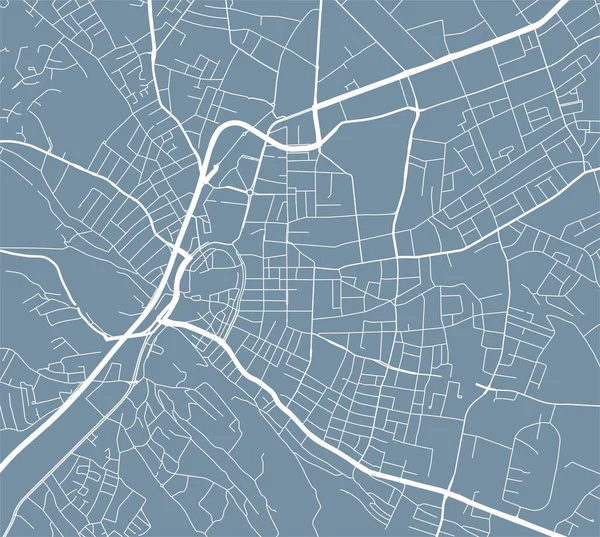 Bielefeld市行政区の詳細地図 ロイヤリティフリーベクトルイラスト 街のパノラマ Bielefeld地域の装飾的なグラフィック観光マップ — ストックベクタ