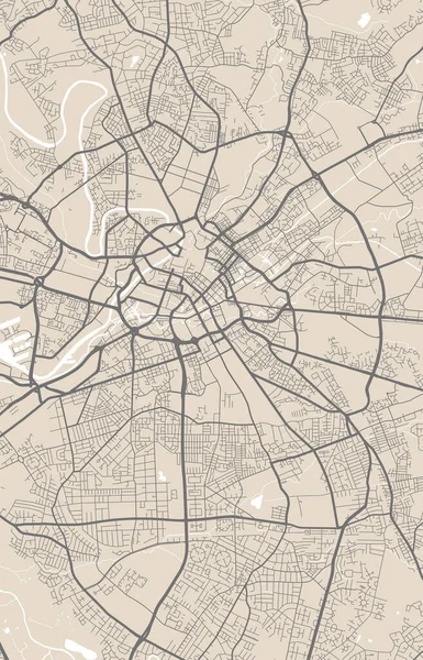 Подробная Карта Административного Района Манчестера Безвозмездная Векторная Иллюстрация Панорама Города — стоковый вектор