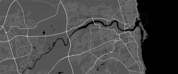 Mapa Cidade Urbana Sunderland Ilustração Vetorial Mapa Sunderland Cartaz Arte — Vetor de Stock