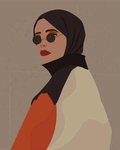 Fashion Girl Avec Des Lunettes Une Veste Peut Être Utilisé — Image vectorielle