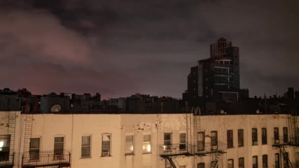 Brooklyn New York Daken Bij Nacht — Stockvideo