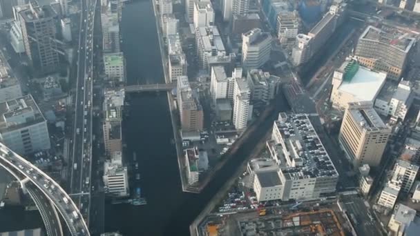 Vuelo Aéreo Sobre Ciudad Tokio Japón — Vídeo de stock