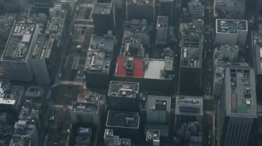 Japonya Tokyo kent üzerinde uçan hava