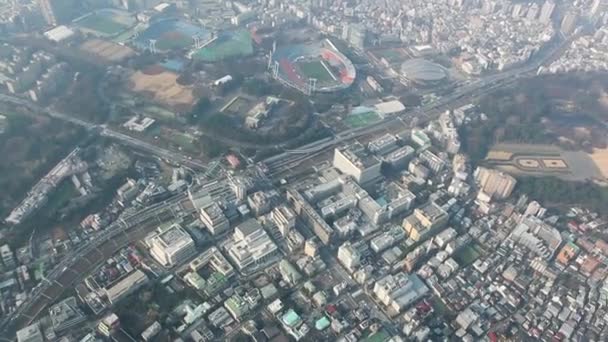 東京市の上を飛んで空中 — ストック動画