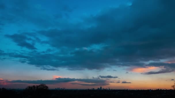 London City Skyline Sunset — Stock Video