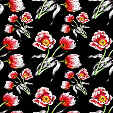  güzel renkli Lale ile Seamless Modeli