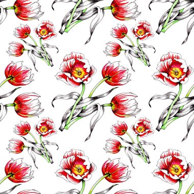  güzel renkli Lale ile Seamless Modeli