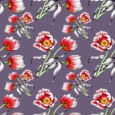  güzel renkli Lale ile Seamless Modeli