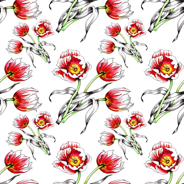  güzel renkli Lale ile Seamless Modeli