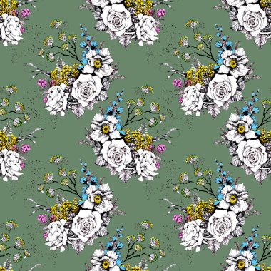 renkli çiçekler ile duvar kağıdı 