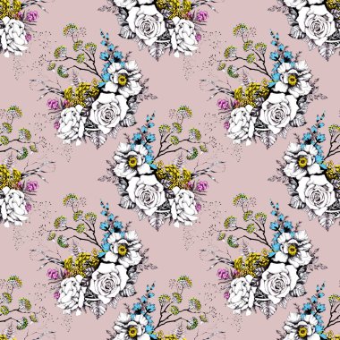 renkli çiçekler ile duvar kağıdı 