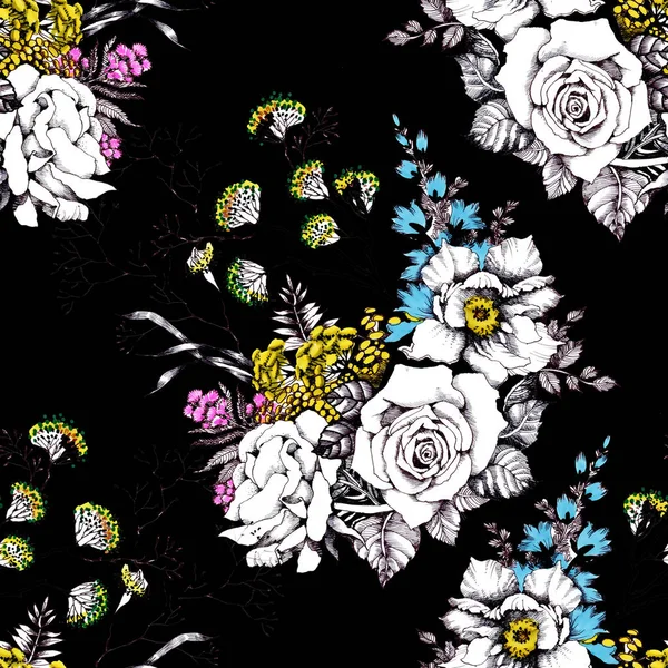 renkli çiçekler ile duvar kağıdı 