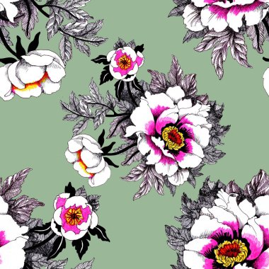 Sulu Boya beyaz su-lilly çiçek deseni kurbağa üzerinde gölet vektör çizim ile