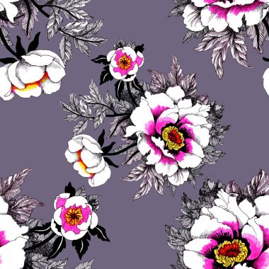 Sulu Boya beyaz su-lilly çiçek deseni kurbağa üzerinde gölet vektör çizim ile