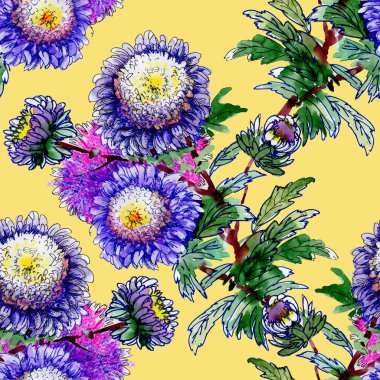 güzel renkli kır çiçekleri ile desen