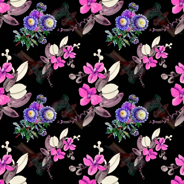 güzel renkli kır çiçekleri ile desen