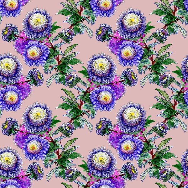 Muster Mit Schönen Bunten Wildblumen — Stockfoto