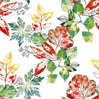 parlak sonbahar yaprakları paterni 