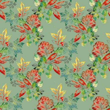 parlak sonbahar yaprakları paterni 