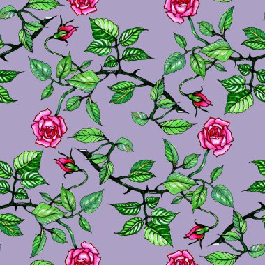 Sarı Gül ve yaprakları desen