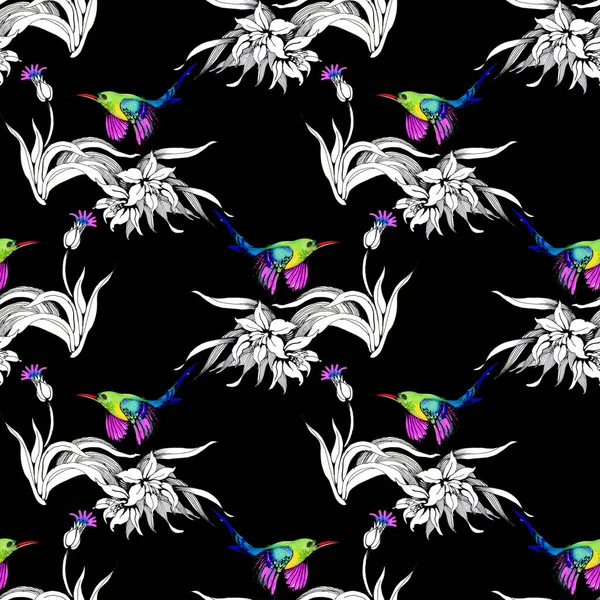 uğultu-kuş çiçek Bahçe ile suluboya resim