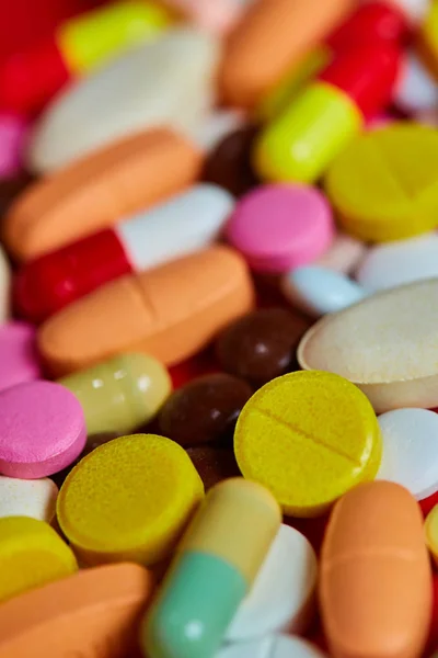 Close up of many colorful pills — Stock Photo, Image