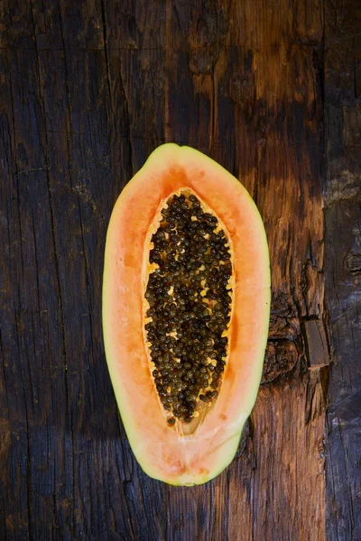 Creative layout made of papaya. Flat lay. Food concept. — Stock Photo, Image