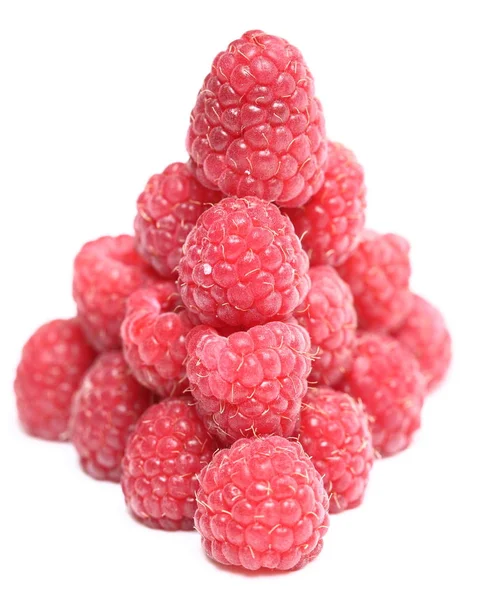 Pyramid Ripe Raspberry White Background — Stock Photo, Image