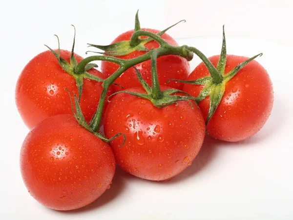 白い背景の上の有機トマトトップ ビュー — ストック写真