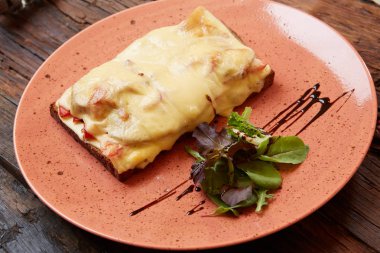 Croque monsieur. Jambonlu ve peynirli sandviç