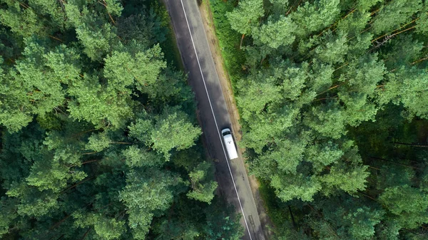 Top View of Rural Road. Dia ensolarado . — Fotografia de Stock